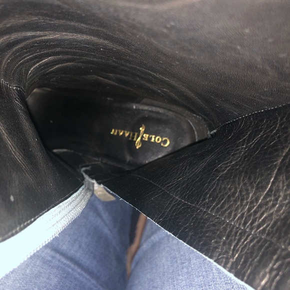 Cole Haan grey suede wedge side zipper sz 6.5 - Picture 5 of 7